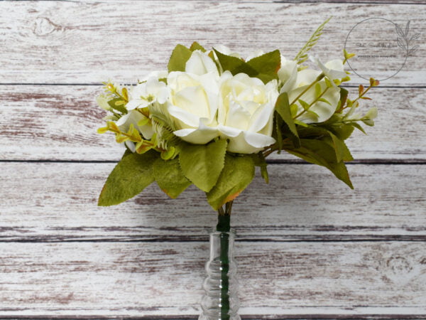 Silk Cream Rose Bouquet