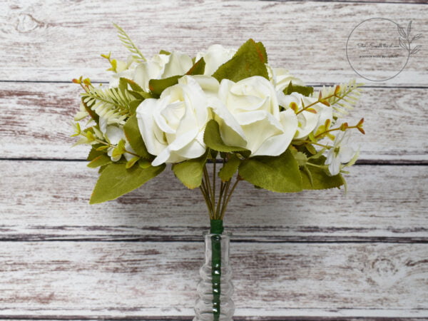 Silk Cream Rose Bouquet