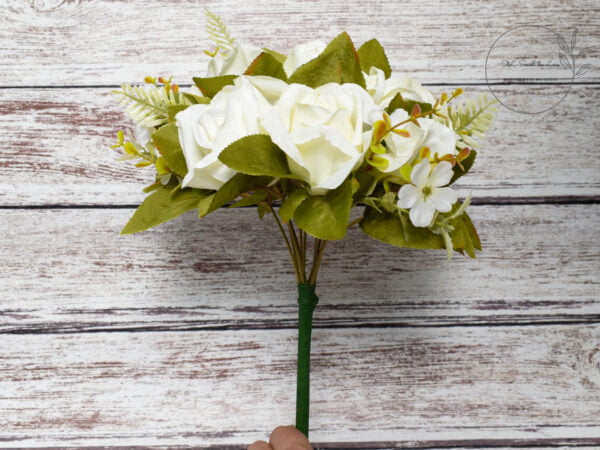 Silk Cream Rose Bouquet