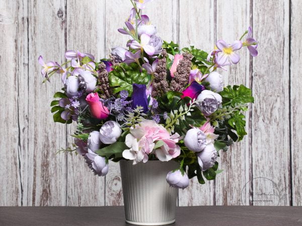 Purple Wooden Rose Arrangement  | S-t-L Smell the Love