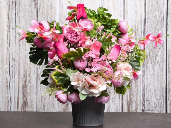 Pink Wooden Rose Arrangement  | S-t-L Smell the Love